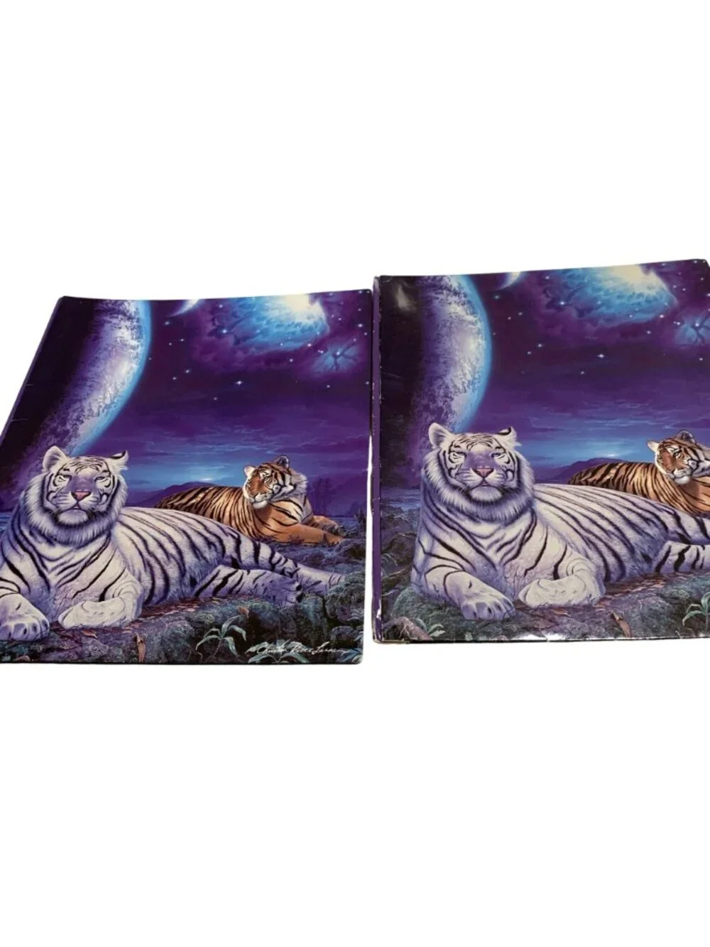 Vintage 2 Mead Christian Riese Lassen Tiger Theme Pocket Folders and 1 Class Act